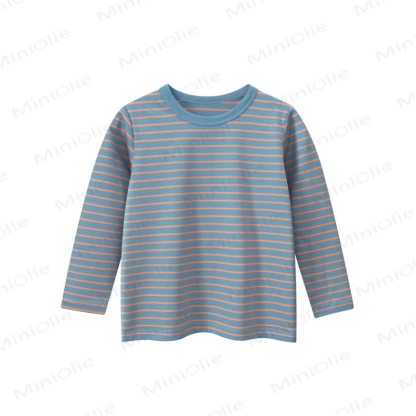 幼児用ストライプ柄クルーネックTシャツ - オレンジ - 8-9T - image 3