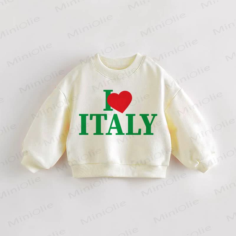 I ❤ ITALY ベビー幼児用スウェットシャツ - クリーム - 3～5歳 - image 1