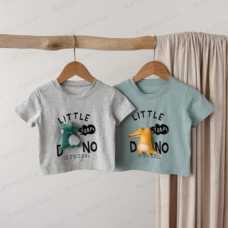 LITTLE DINO幼児用Tシャツとチェック柄ショートパンツのセット - image 4