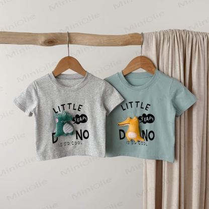 LITTLE DINO幼児用Tシャツとチェック柄ショートパンツのセット - image 4