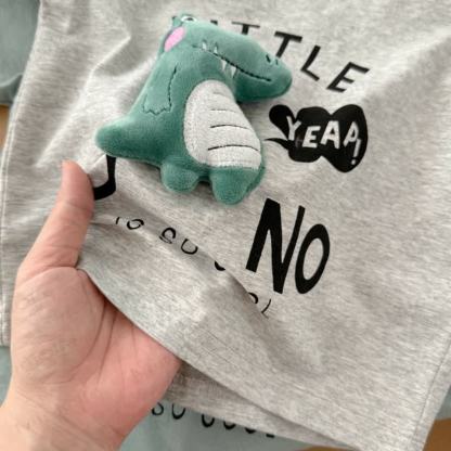 LITTLE DINO幼児用Tシャツとチェック柄ショートパンツのセット - image 9