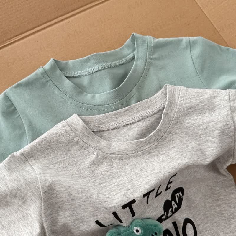 LITTLE DINO幼児用Tシャツとチェック柄ショートパンツのセット - image 8