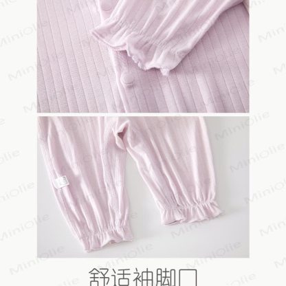 ベビーリブレース襟長袖ロンパース - image 4