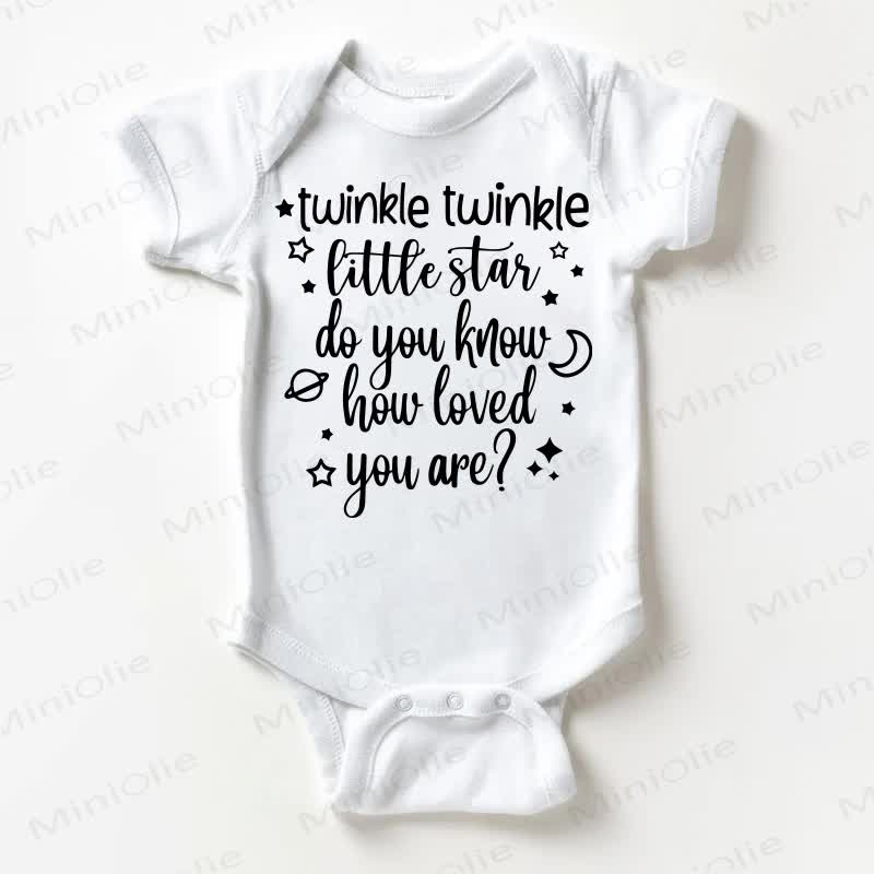 TWINKLE TWINKLE LITTLE STAR DO YOU KNOW HOW LOVED YOU ARE?ベビー用ホワイトボディスーツ - 白 - 18～24ヶ月 - image 1