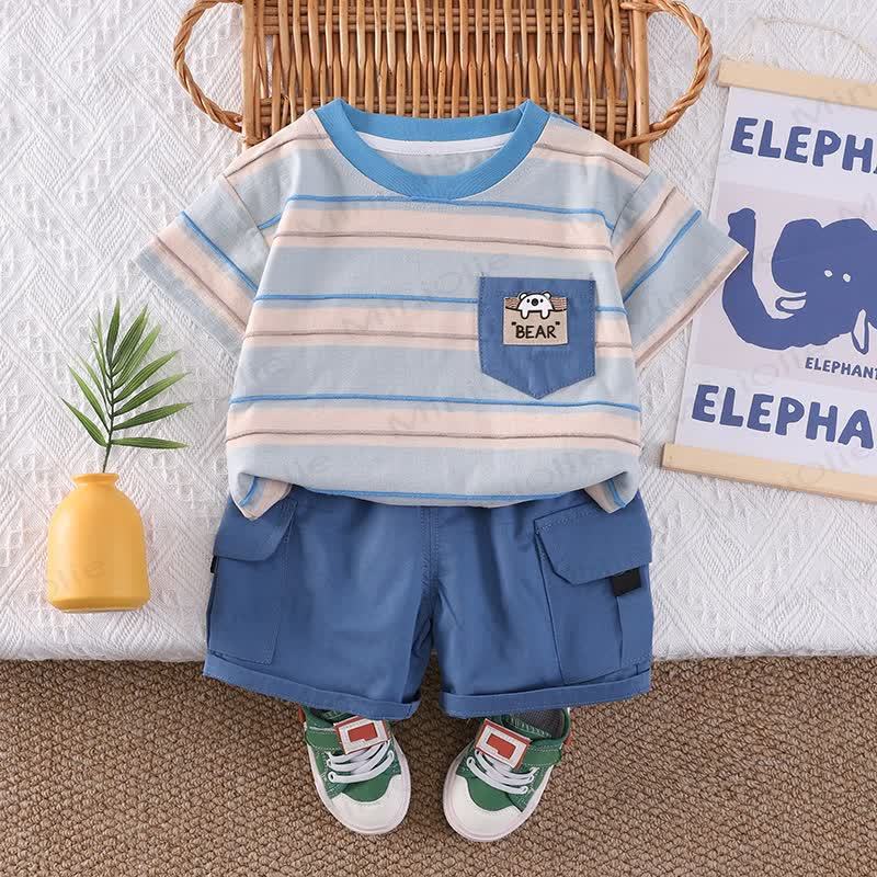 BEARの幼児用ストライプTシャツとショートパンツのセット - image 5