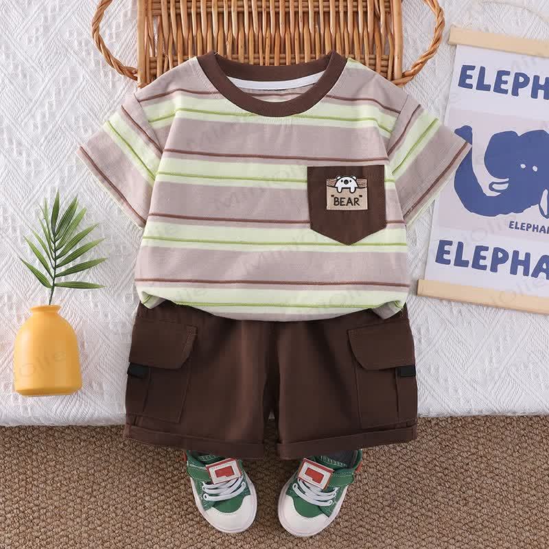 BEARの幼児用ストライプTシャツとショートパンツのセット - image 7