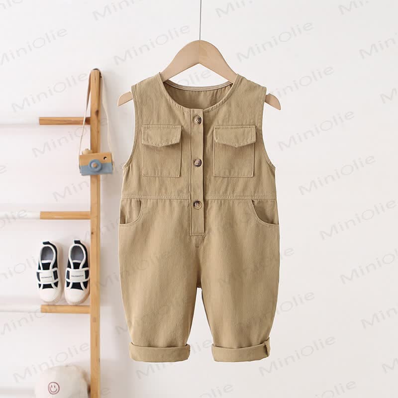 幼児用カーゴカバーオール - カーキ - 4～5歳 - image 1