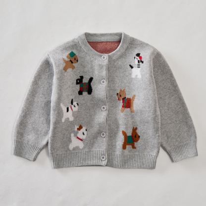 ベビー幼児用子犬用セーター - グレー - 5～7歳 - image 1