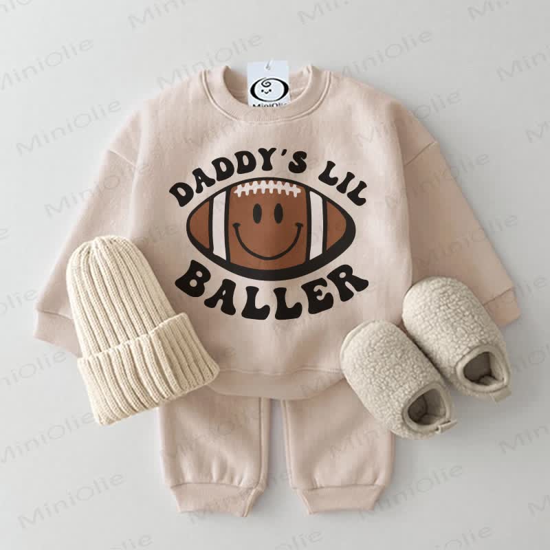 DADDY'S LIL BALLERベビースウェットシャツ 2点セット - ベージュ - 2～3歳 - image 1