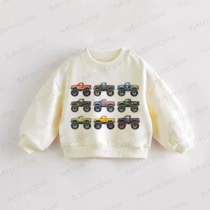 ベビー幼児用モンスタートラックスウェットシャツ - クリーム - 3～5歳 - image 1