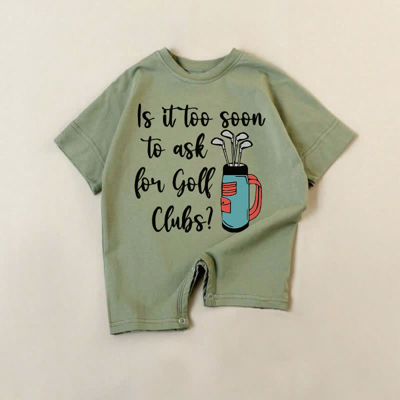 IS IT TOO SOON TO ASK FOR GOFF CLUBS?ベビー用ダークグリーンロンパース - 緑 - 18～24ヶ月 - image 1