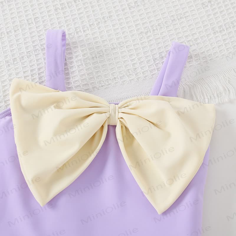 幼児用女の子用リボン付き水着（帽子付き） - image 2