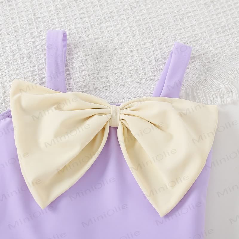 幼児用女の子用リボン付き水着（帽子付き） - image 2
