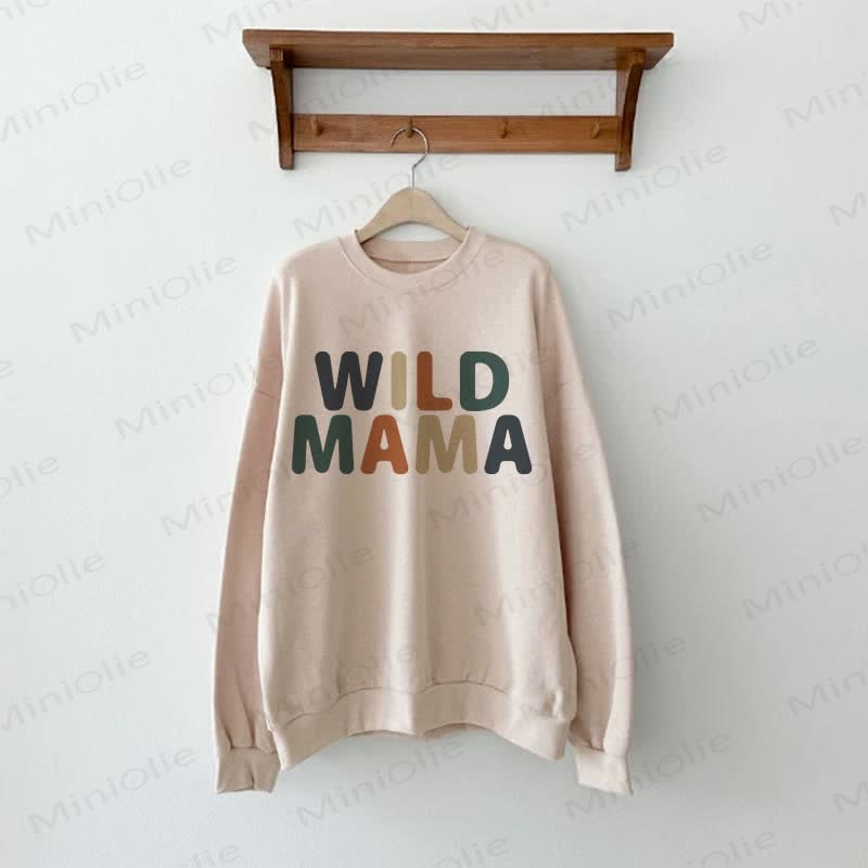 WILD MAMA/WILD ONEベビーベージュ ファミリースウェットシャツ - image 2