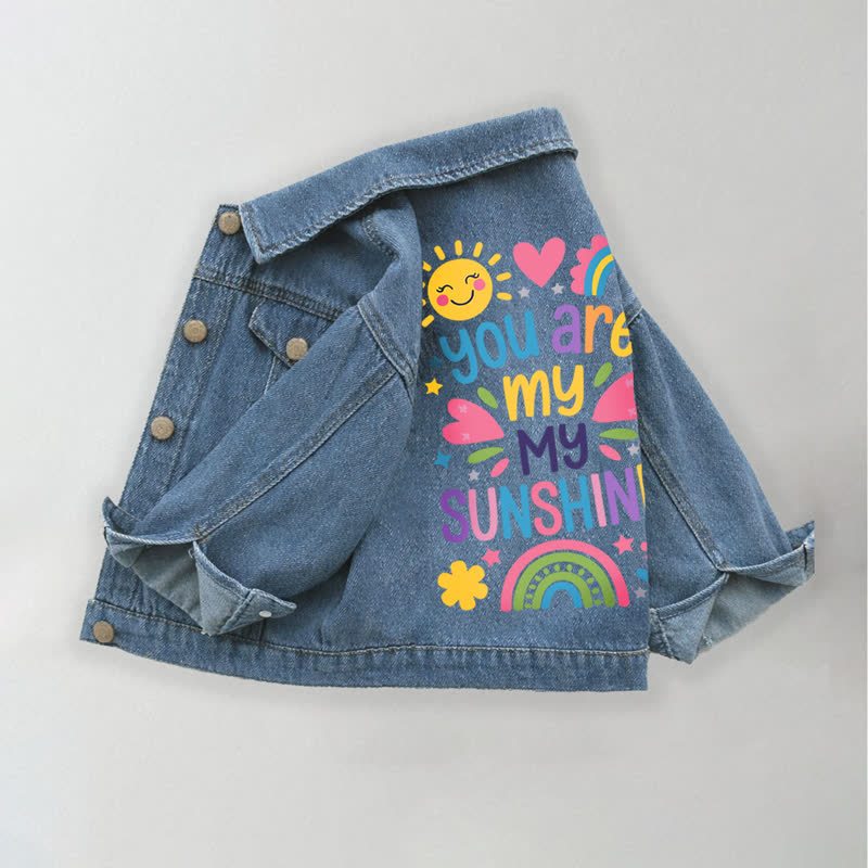 YOU ARE MY SUNSHINE幼児・キッズ 女の子用 レインボーサン デニムジャケット - 青 - 10-11歳 - image 1