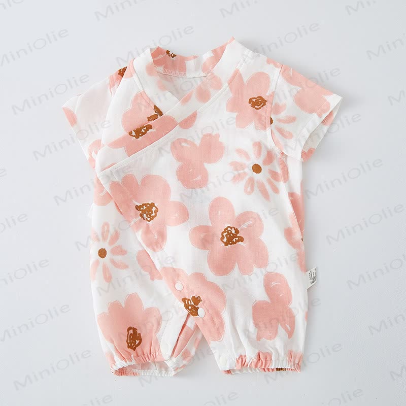 ベビーアニマルフラワーキモノロンパース - ピンクの花 - 18～24ヶ月 - image 8