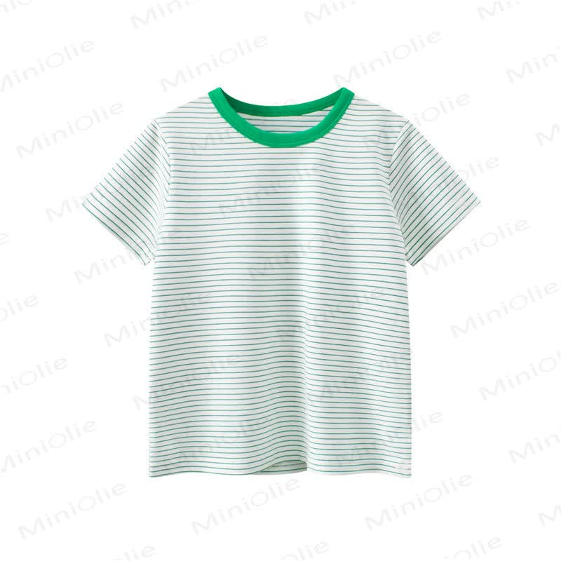 幼児用ストライプTシャツ - 緑 - 8-9T - image 2