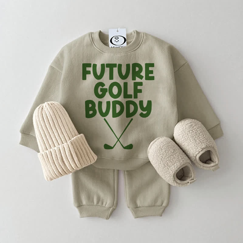 FUTURE GOLF BUDDYベビー用スウェットシャツ 2点セット グレーグリーン - グレーグリーン - 2～3歳 - image 1