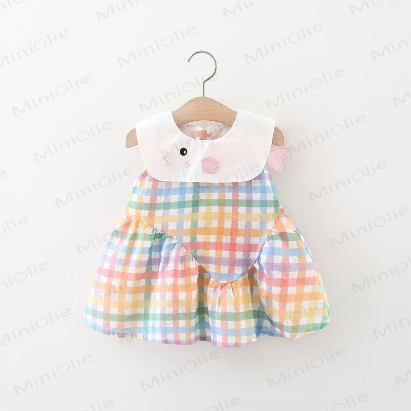 幼児用女の子向けカラフルチェック柄Dress - マルチカラー - 4～5歳 - image 1