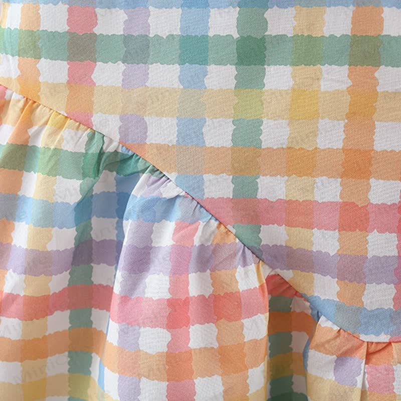 幼児用女の子向けカラフルチェック柄Dress - image 5