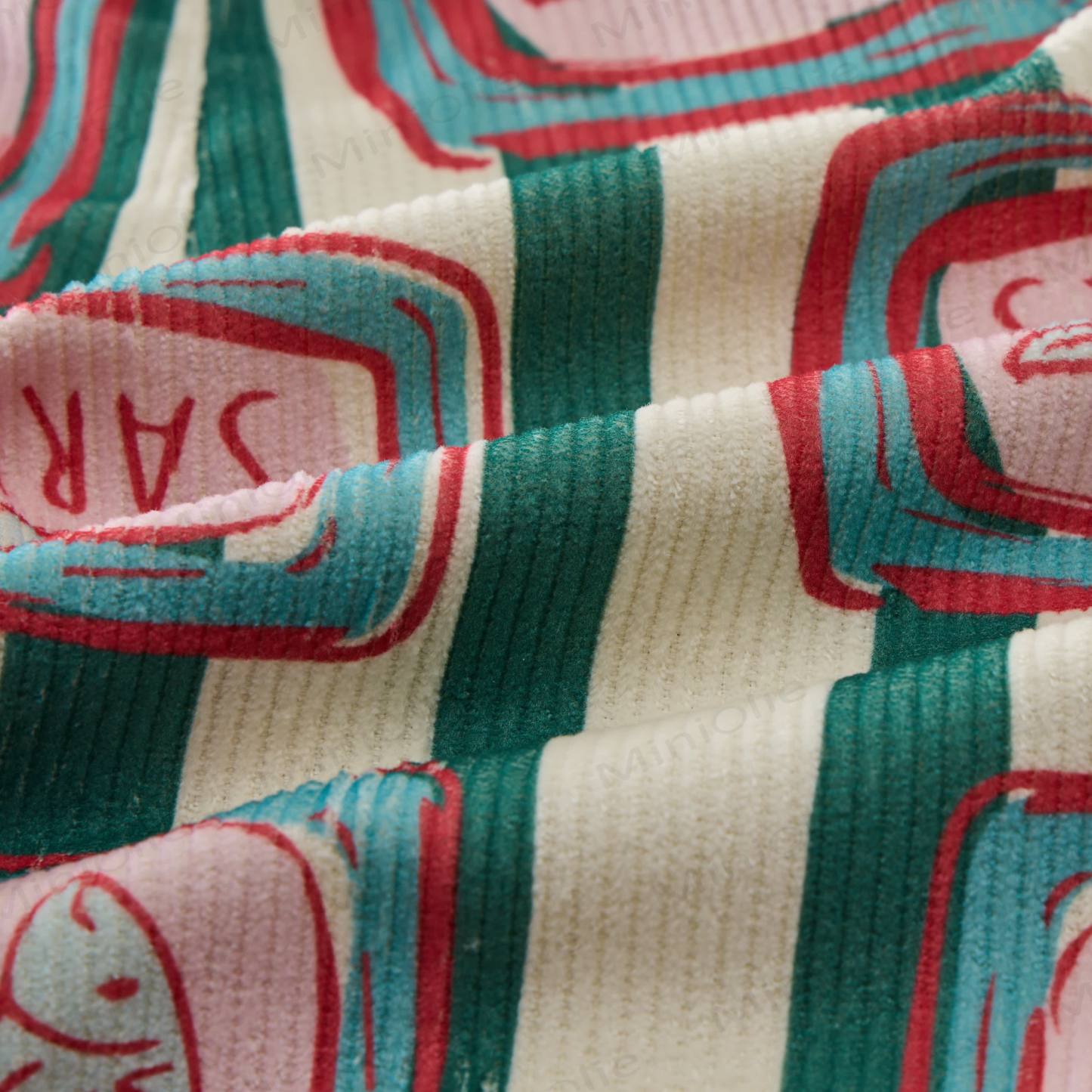 ベビー幼児用缶詰イワシグリーン縦縞コーデュロイパンツ - image 4