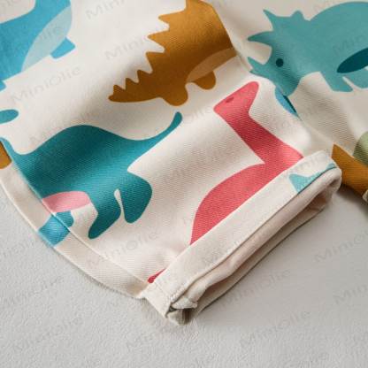 ベビー幼児用恐竜縦縞オーバーオール - image 5