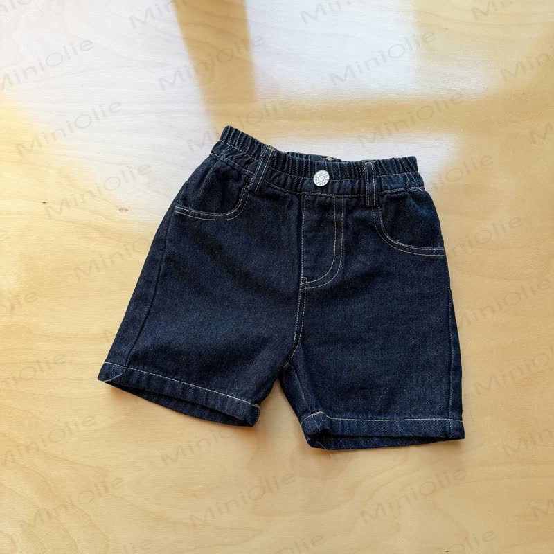Pantaloncini aus デニム、eine Einheit mit elastischem Stoff in Vita per Bambini Piccoli - image 4
