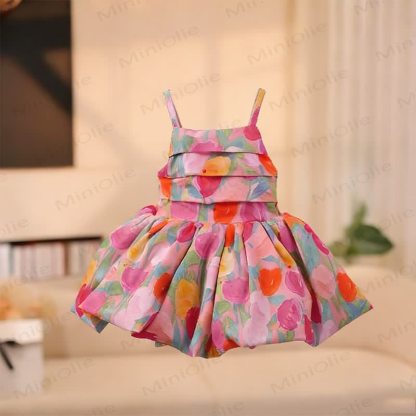 幼児用女の子チューリップ柄Dress - image 2