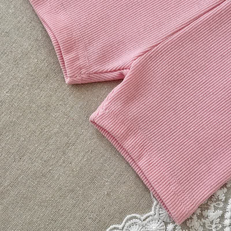 ベビーガール用サマーコットンフラワー柄トップス＆ショートパンツセット - image 4