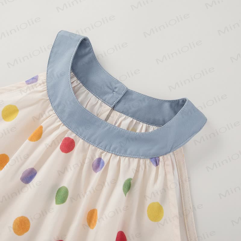 幼児用女の子向け水玉模様のソフトコットンDress - image 2
