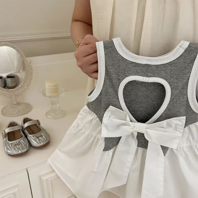 幼児用女の子向けグレーニットボディスリボンDressまたはレースソックス - グレーのDress - 6～7歳 - image 1