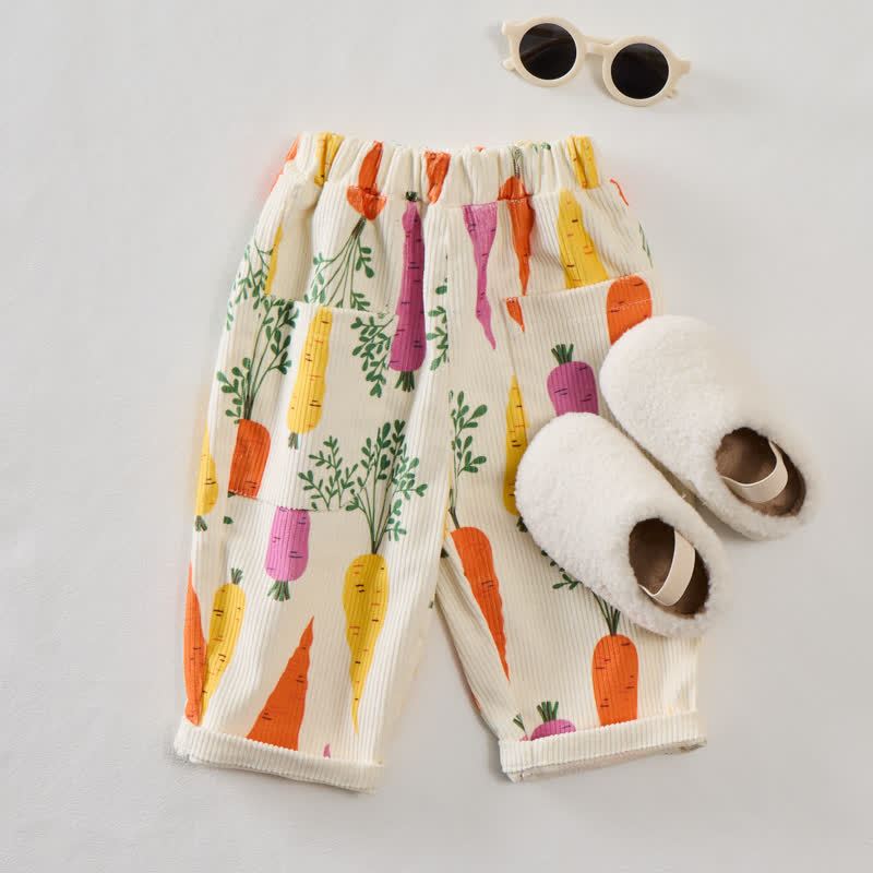 ベビー幼児用ベージュキャロットコードパンツ - image 2