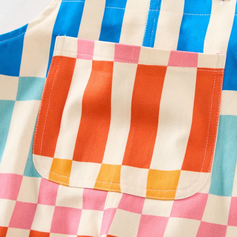 ベビー・幼児用 カラフルなストライプ柄チェックオーバーオール - image 4