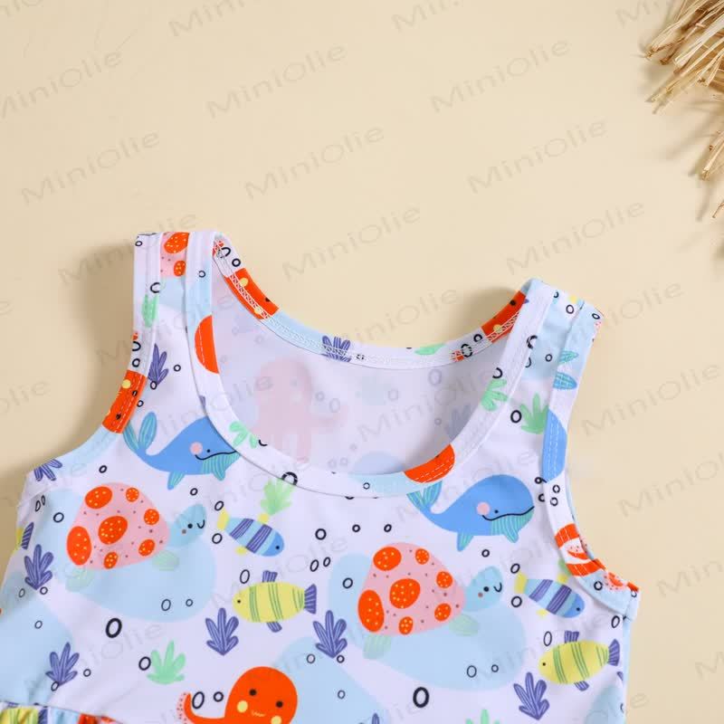 幼児用女の子向けオーシャンプリント水着2点セット - image 3