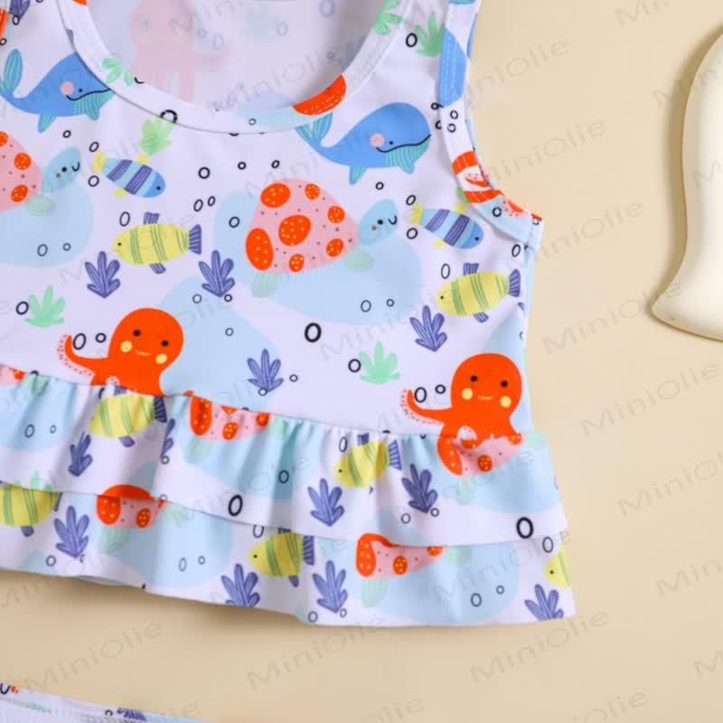 幼児用女の子向けオーシャンプリント水着2点セット - image 4