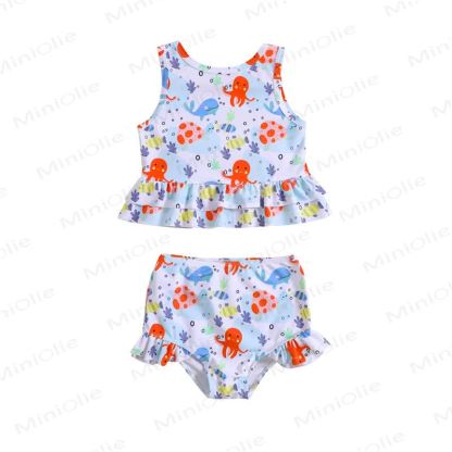 幼児用女の子向けオーシャンプリント水着2点セット - image 7