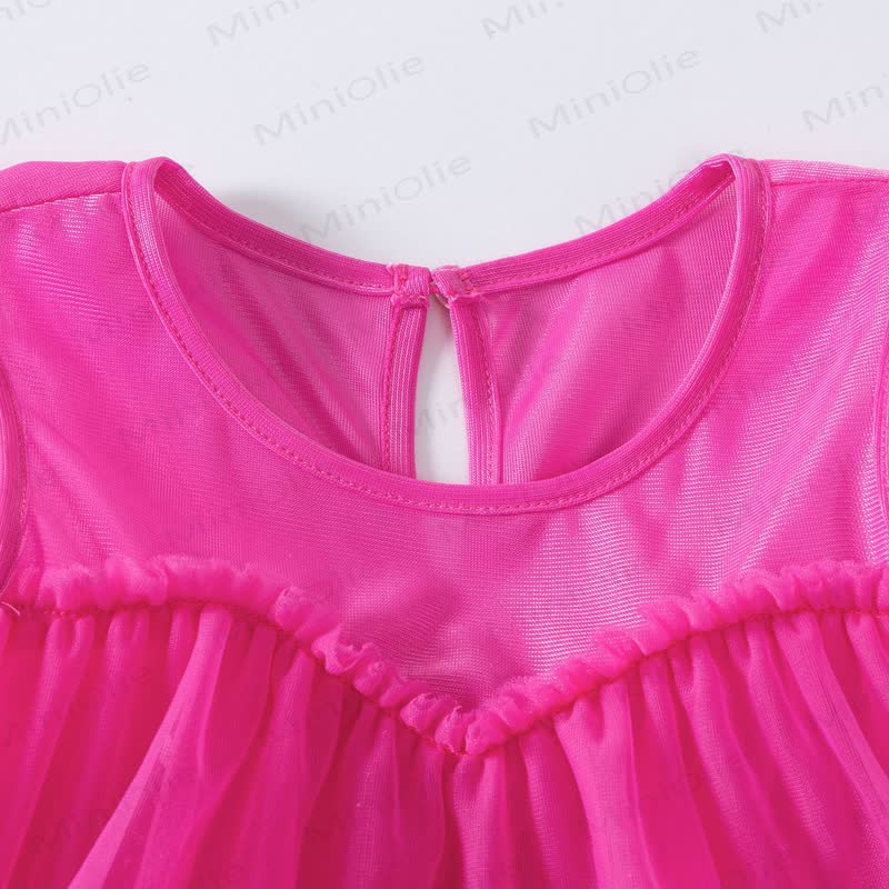 幼児用女の子ナイロンノースリーブバブルDress - image 4