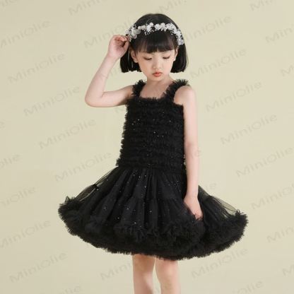 幼児用女の子レースプリンセスノースリーブふんわりDress - 黒 - 6～7歳 - image 7
