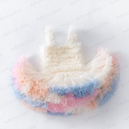 幼児用女の子レースプリンセスノースリーブふんわりDress - マルチカラー - 6～7歳 - image 1