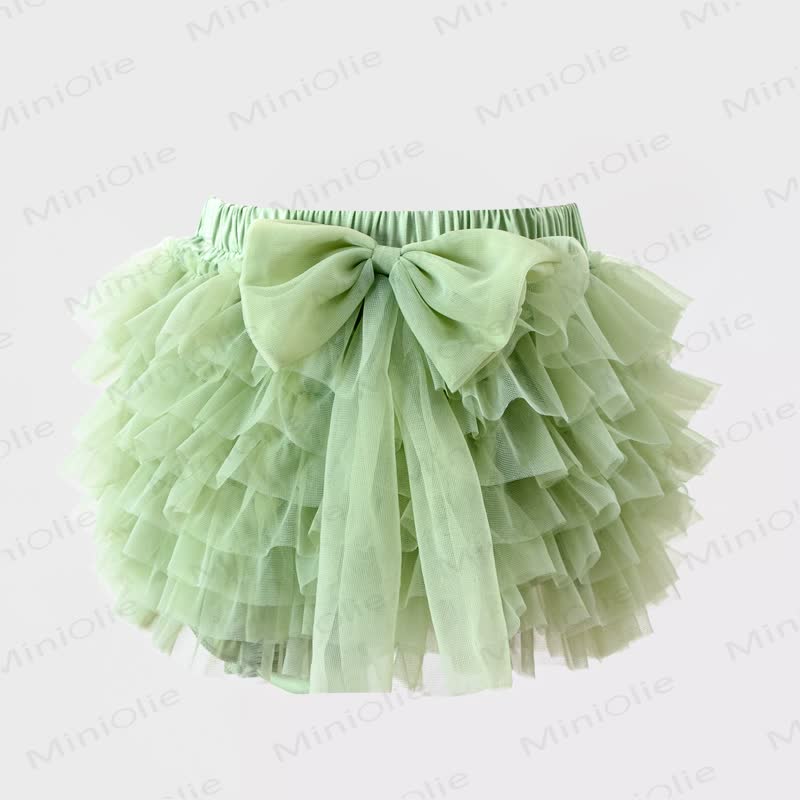 幼児用女の子用リボンチュールバブルDress - 緑 - 4～5歳 - image 3