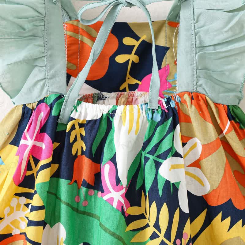 幼児用花柄コットンノースリーブDress（帽子付き） - image 5