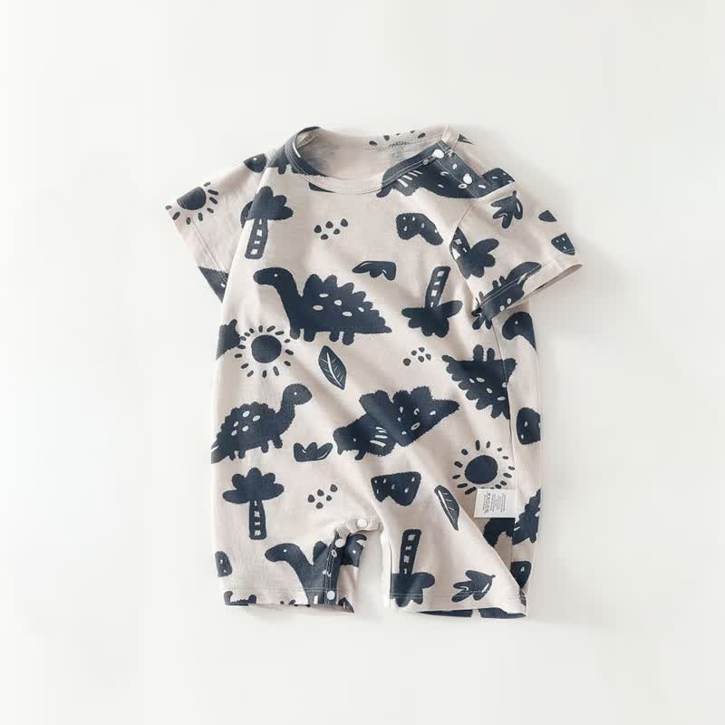 赤ちゃん用動物/フルーツ柄サマーロンパース - 白い恐竜 - 18～24ヶ月 - image 3