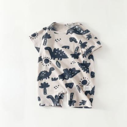 赤ちゃん用動物/フルーツ柄サマーロンパース - 白い恐竜 - 18～24ヶ月 - image 3