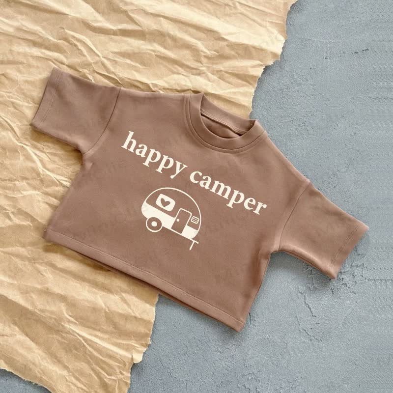 HAPPY CAMPERベビーサマーカジュアルTシャツ - 茶色 - 2～3歳 - image 3