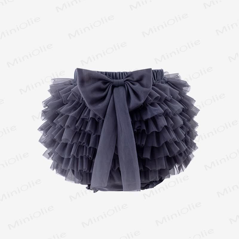 幼児用女の子用リボンチュールバブルDress - グレー - 4～5歳 - image 2
