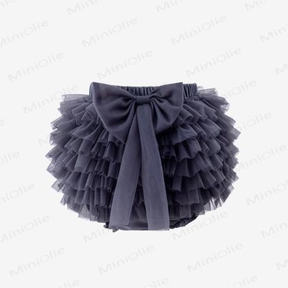 幼児用女の子用リボンチュールバブルDress - グレー - 4～5歳 - image 2
