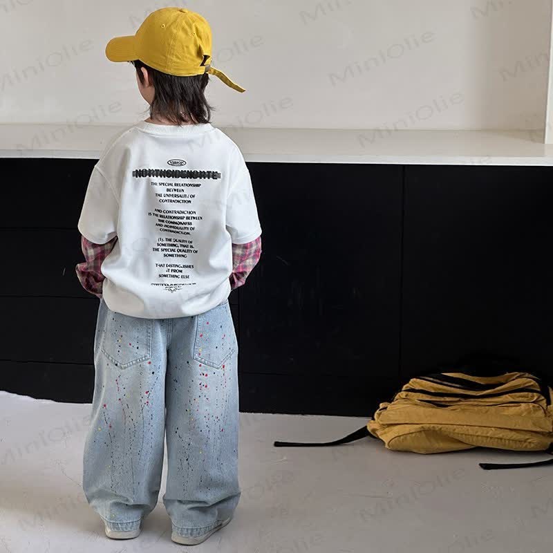 幼児男の子用春物コットンデニムパンツ - image 2