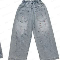 幼児男の子用春物コットンデニムパンツ - image 4