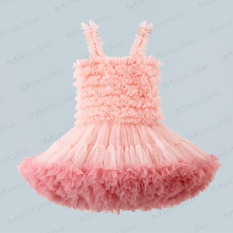 幼児用女の子レースプリンセスノースリーブふんわりDress - ピンク - 6～7歳 - image 2