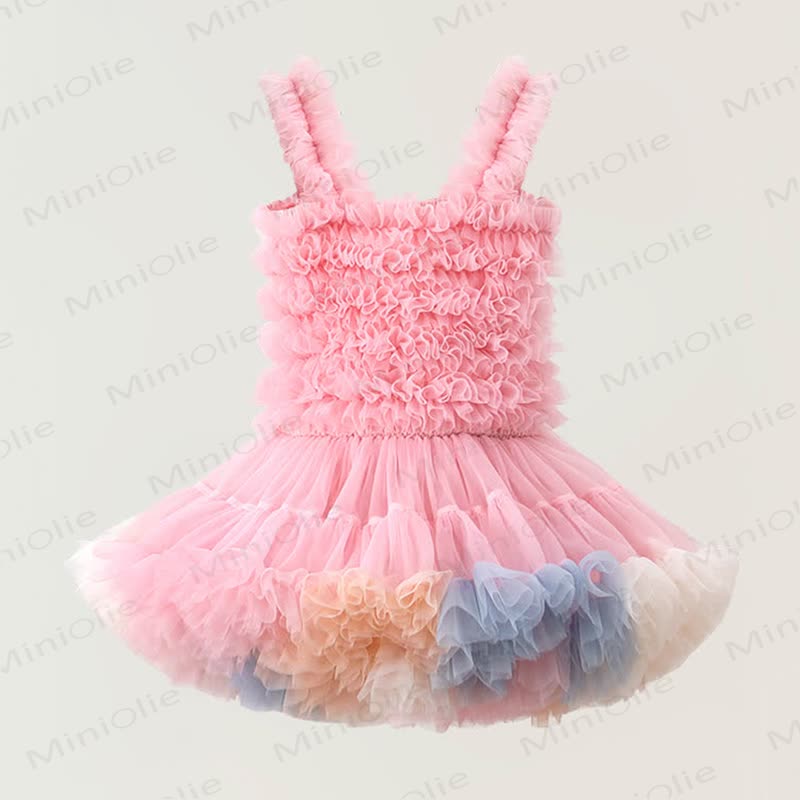 幼児用女の子レースプリンセスノースリーブふんわりDress - ライトピンク - 6～7歳 - image 11